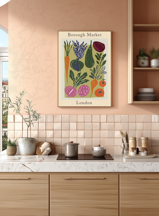 Borough Market Vegetable Kitchen  Art Print
