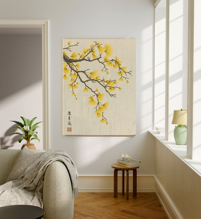 Japanese Yellow Flower Vintage Art Print