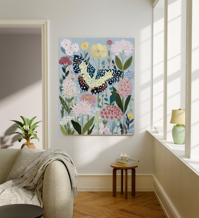 Butterfly Blue Painting Art Print