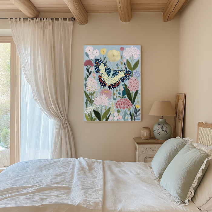 Butterfly Blue Painting Art Print