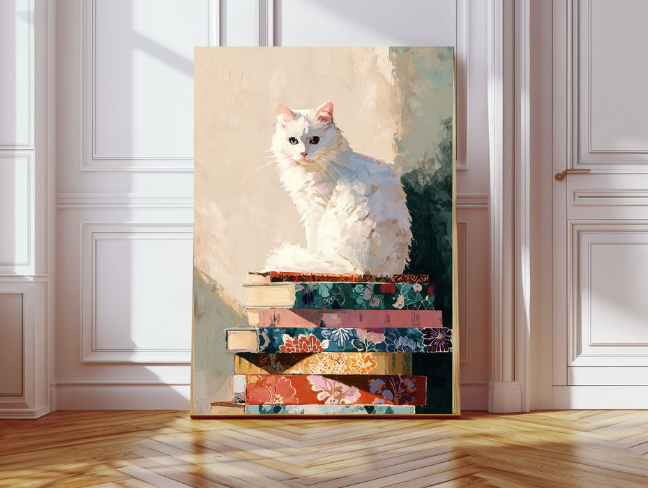 Cat Cushion Portrait Painting Art Print