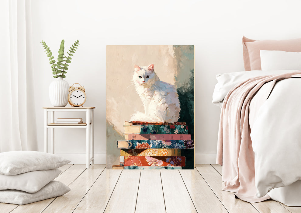 Cat Cushion Portrait Painting Art Print