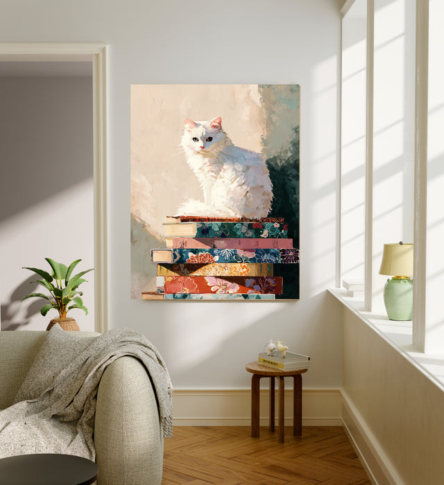 Cat Cushion Portrait Painting Art Print