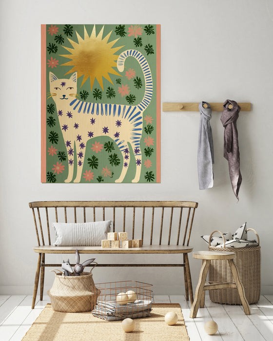 Whimsical Cat Sun Art Print