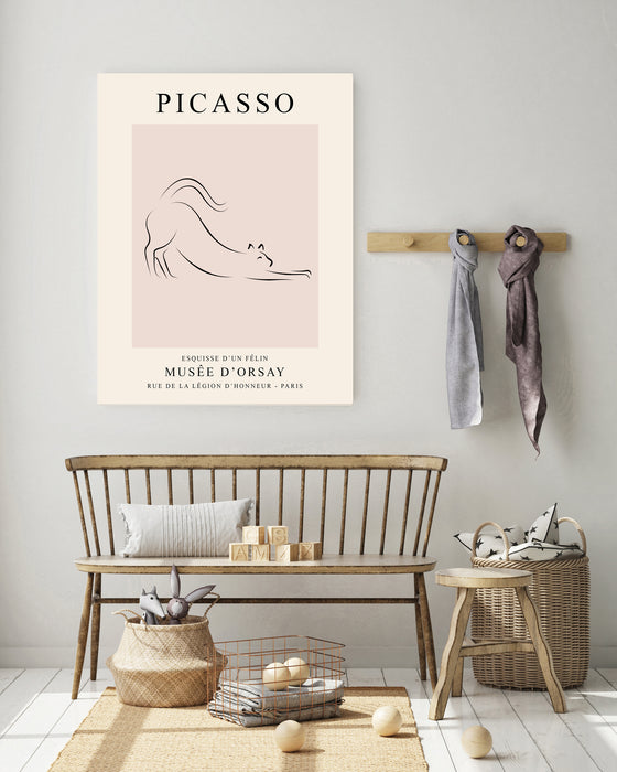 Picasso Line Drawing Cat Art Print