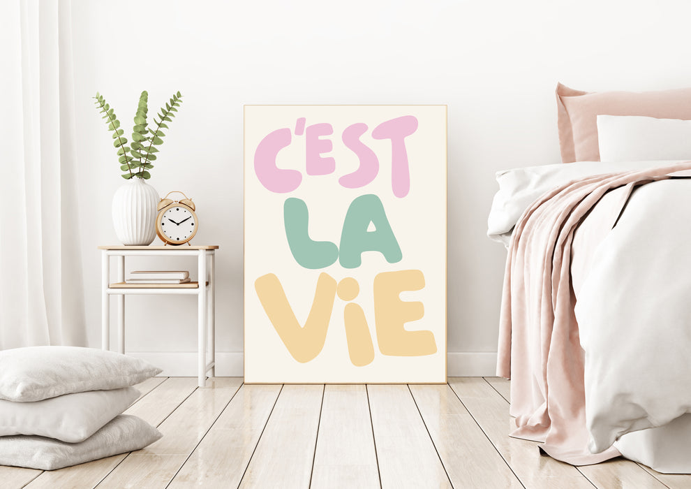 C'est La Vie Typography Art Print