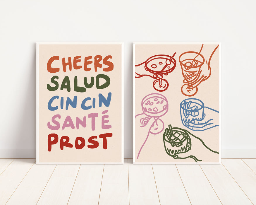 Cheers Kitchen Wall Sets Art Prints
