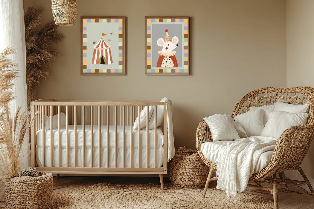 Circus Mouse Set Of Two Nursery Art Prints