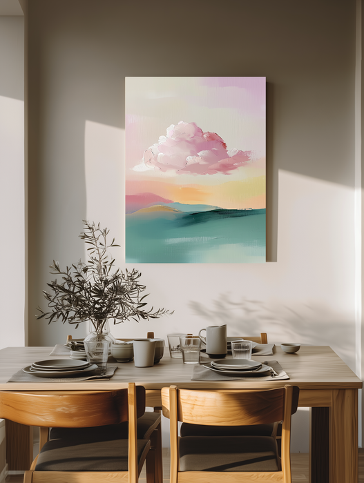 Pastel Pink Cloud Landscape Art Print