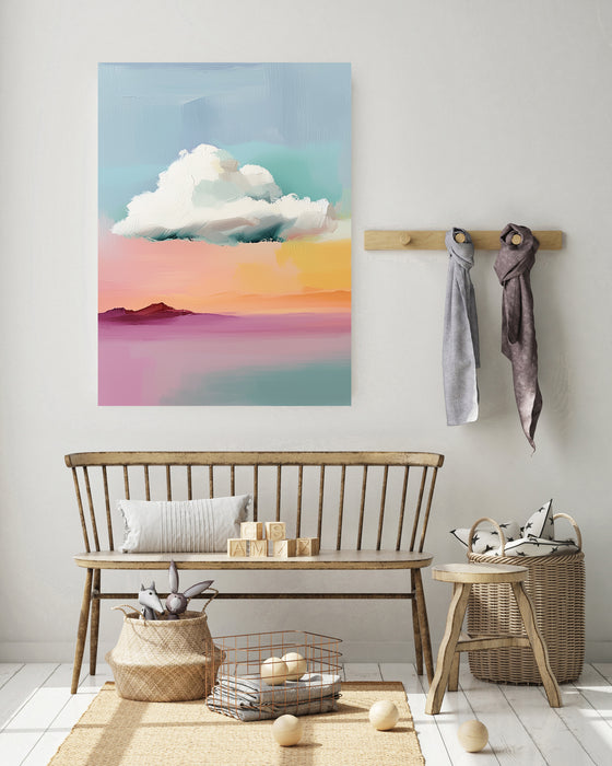 Pastel Blue Cloud Landscape Art Print