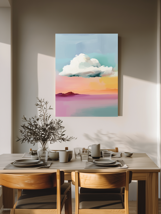 Pastel Blue Cloud Landscape Art Print