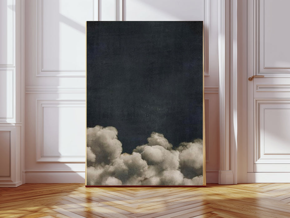 Moody Cloud Print Set of two: Vintage Dark Blue Sky