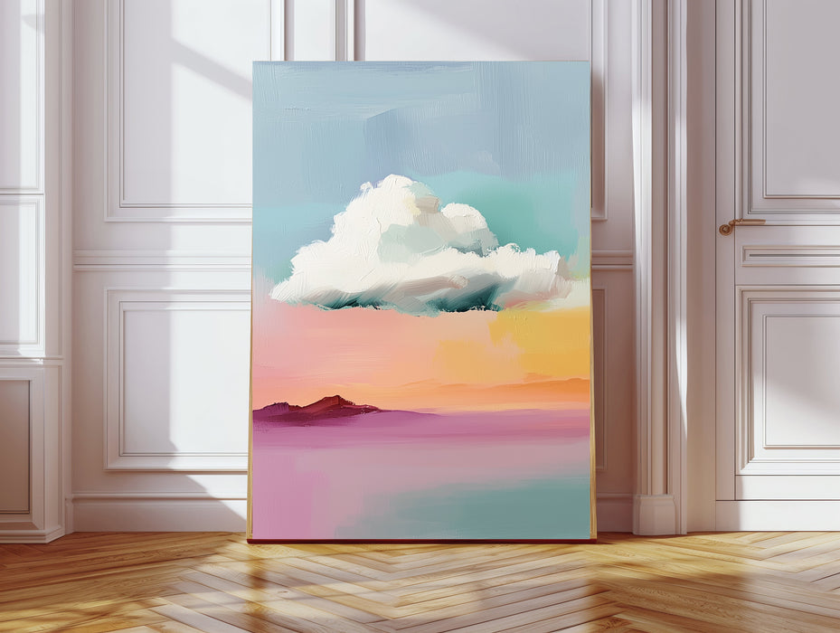 Pastel Blue Cloud Landscape Art Print