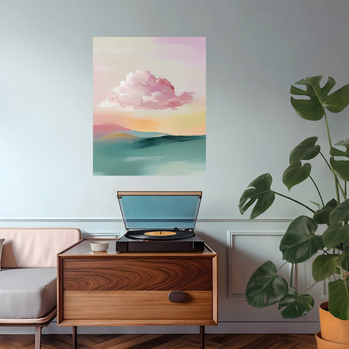 Pastel Pink Cloud Landscape Art Print