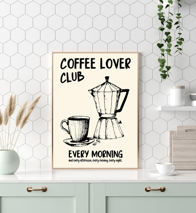 Coffee Lover Club Art Print