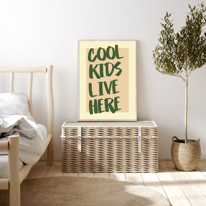 'Cool Kids Live Here' Typography Art Print
