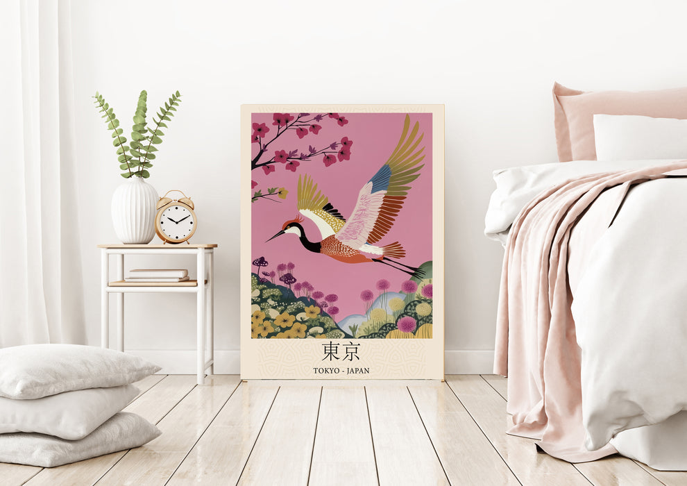 Japanese Crane Bird Art Print