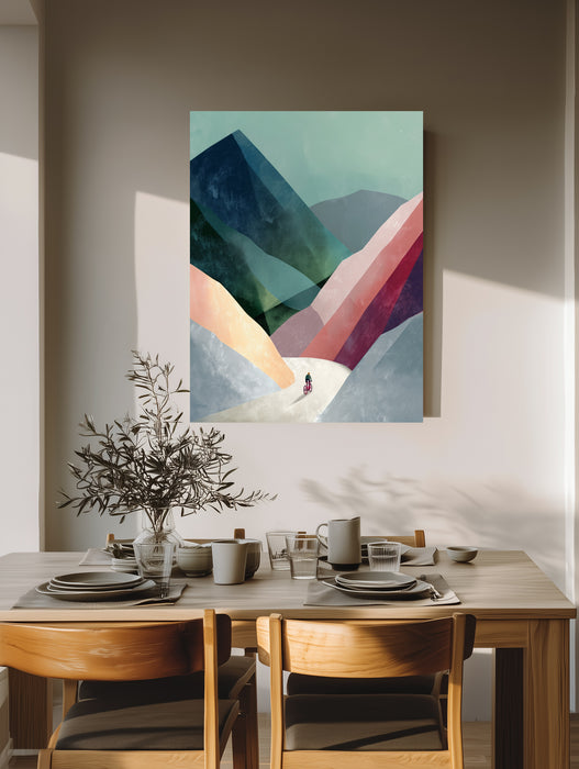 Landscape Mountain Cycling Art Print