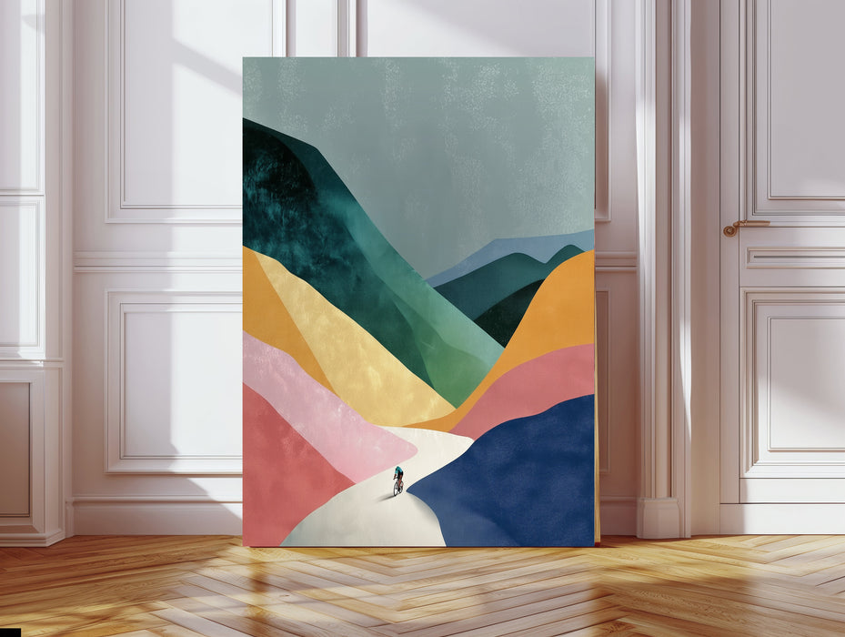 Landscape Mountain Cycling Art Print