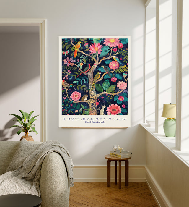 David Attenborough Botanical Jungle Quote Art Print