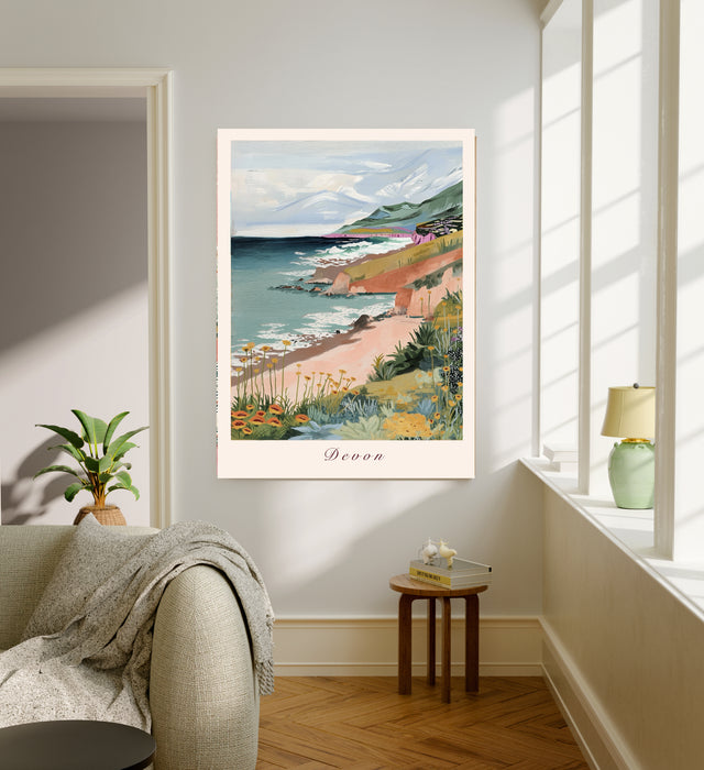 Devon, England Landscape Travel Art Print