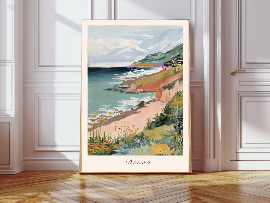 Devon, England Landscape Travel Art Print