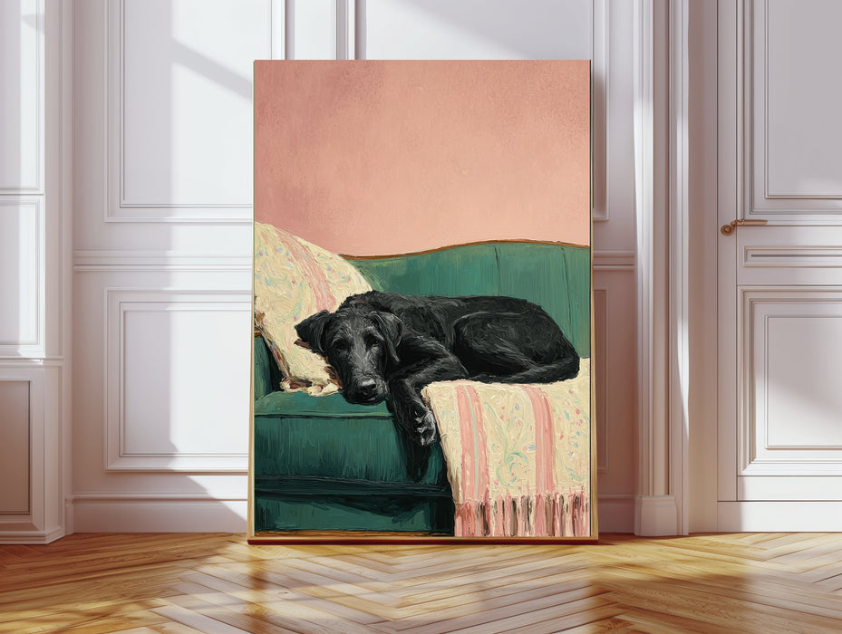 Black Labrador Dog Portrait Art Print