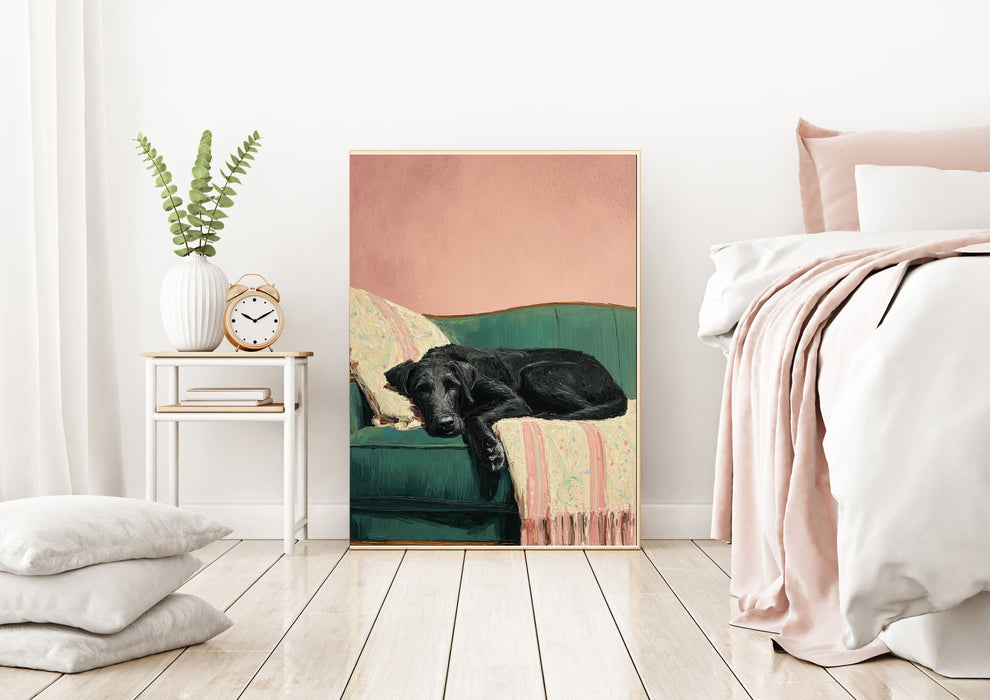 Black Labrador Dog Portrait Art Print
