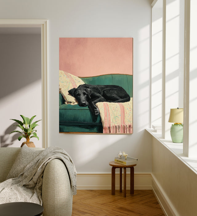 Black Labrador Dog Portrait Art Print
