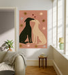 Framed kissing greyhounds wall art with stars, anniversary and Valentine gift idea