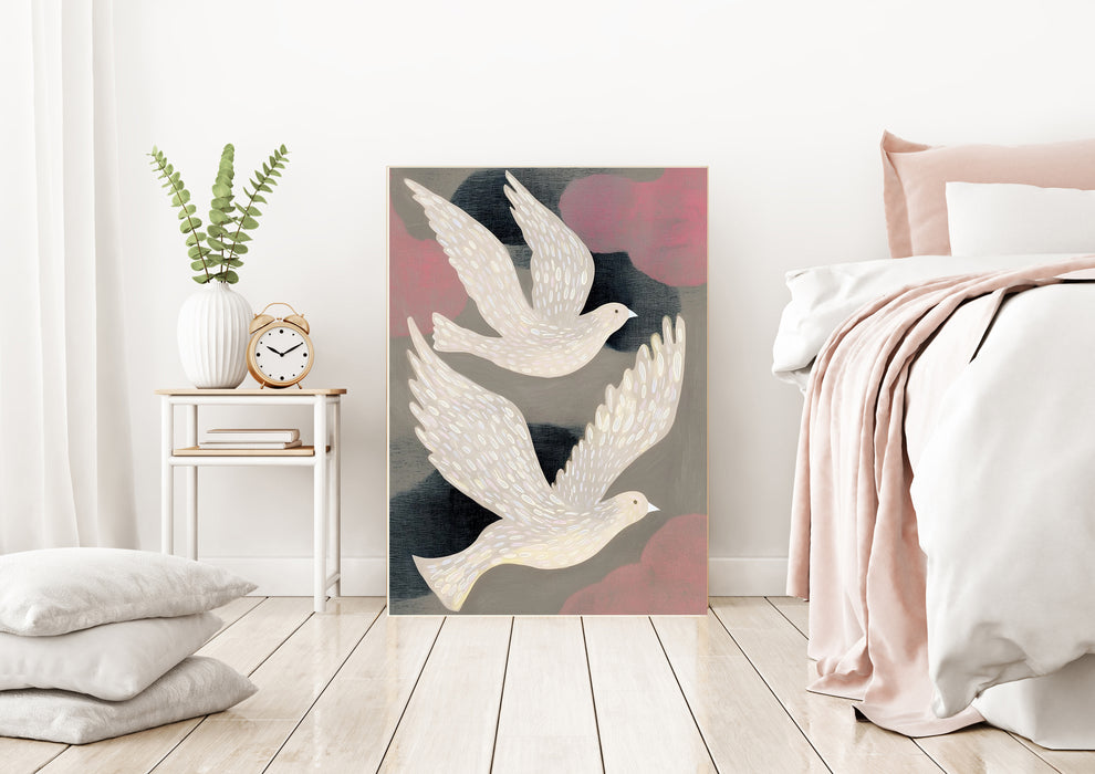Flying Birds Abstract Art Print