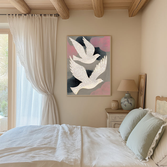 Flying Birds Abstract Art Print
