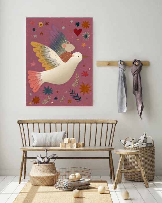 Mouse Dove Nursery Art Print