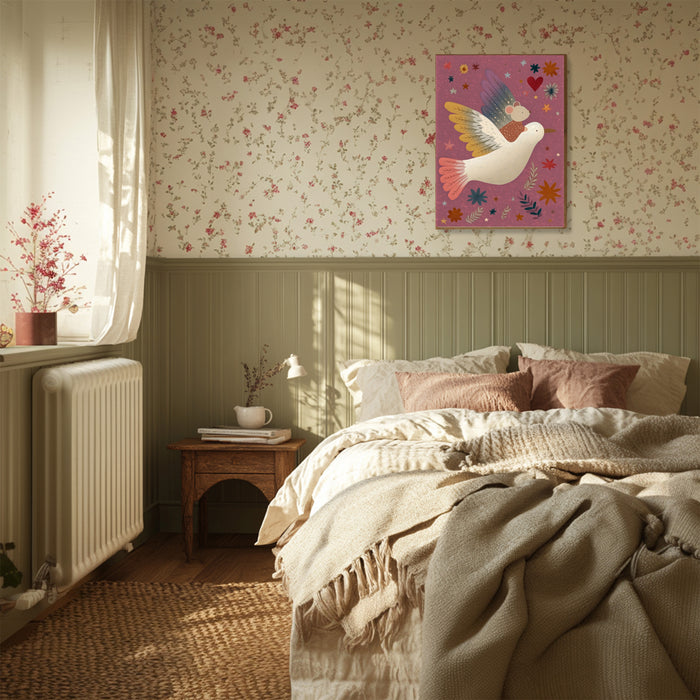 Mouse Dove Nursery Art Print