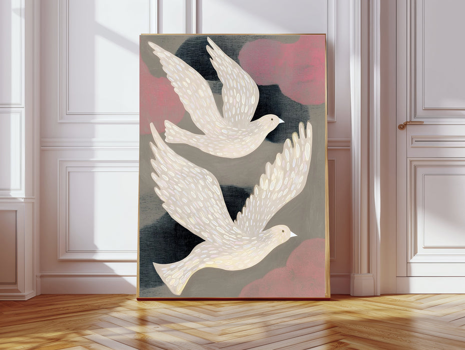 Flying Birds Abstract Art Print