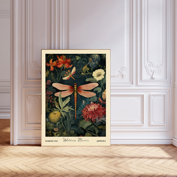 William Morris Dragonfly Inspired Art Print