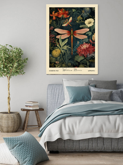 William Morris Dragonfly Inspired Art Print