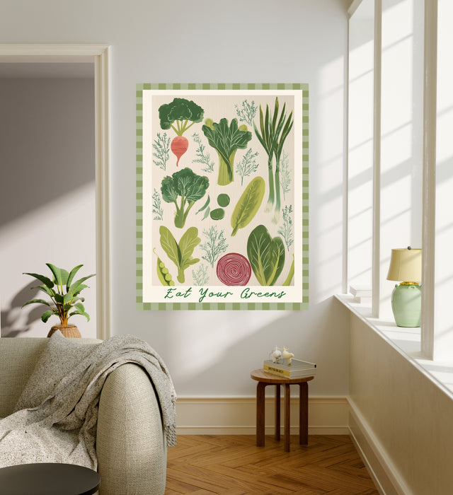 Eat Your Greens Kitchen Print | Vegetable Wall Art