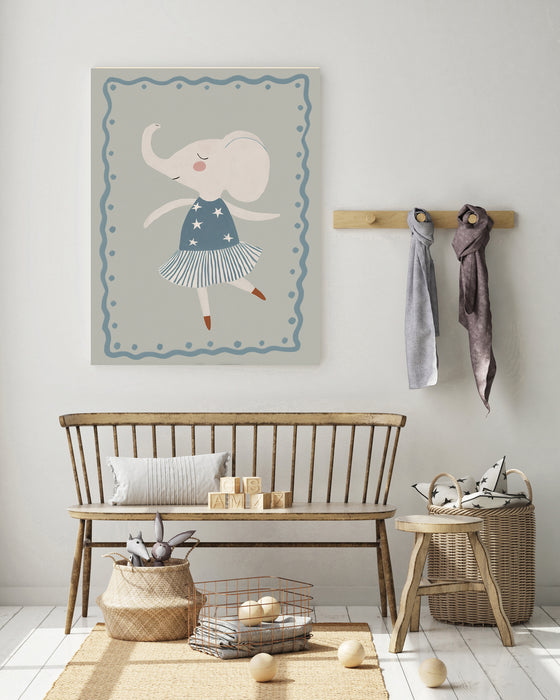Ballerina Elephant Nursery Art Print
