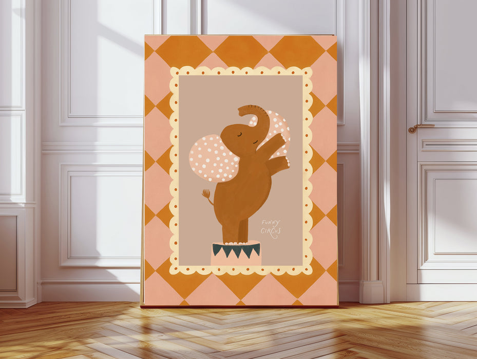 Circus Elephant Nursery Art Print
