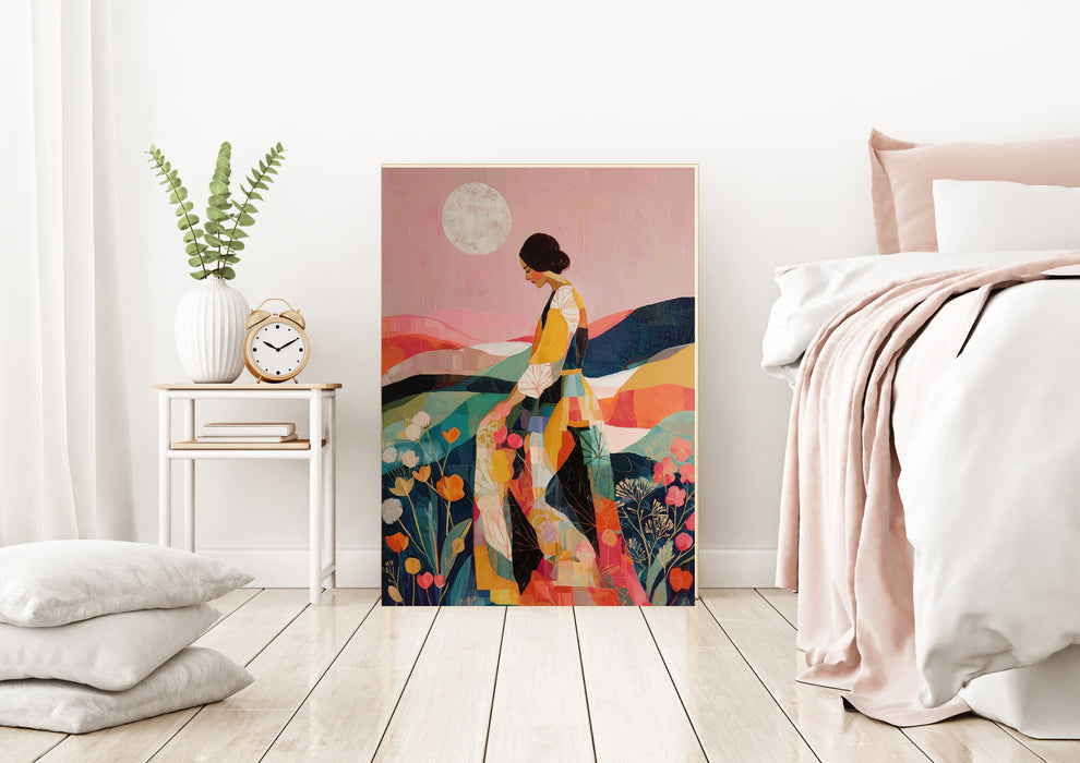 Female Sunset Landscape Portrait Art Print