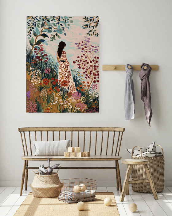 Female Landscape Flower Painting Art Print
