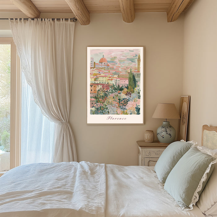 Florence Italy City Landscape Travel Art Print