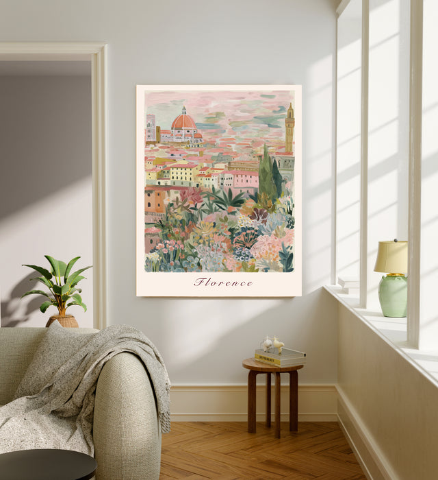 Florence Italy City Landscape Travel Art Print