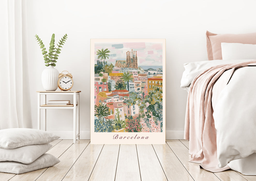 Barcelona City Travel Art Print