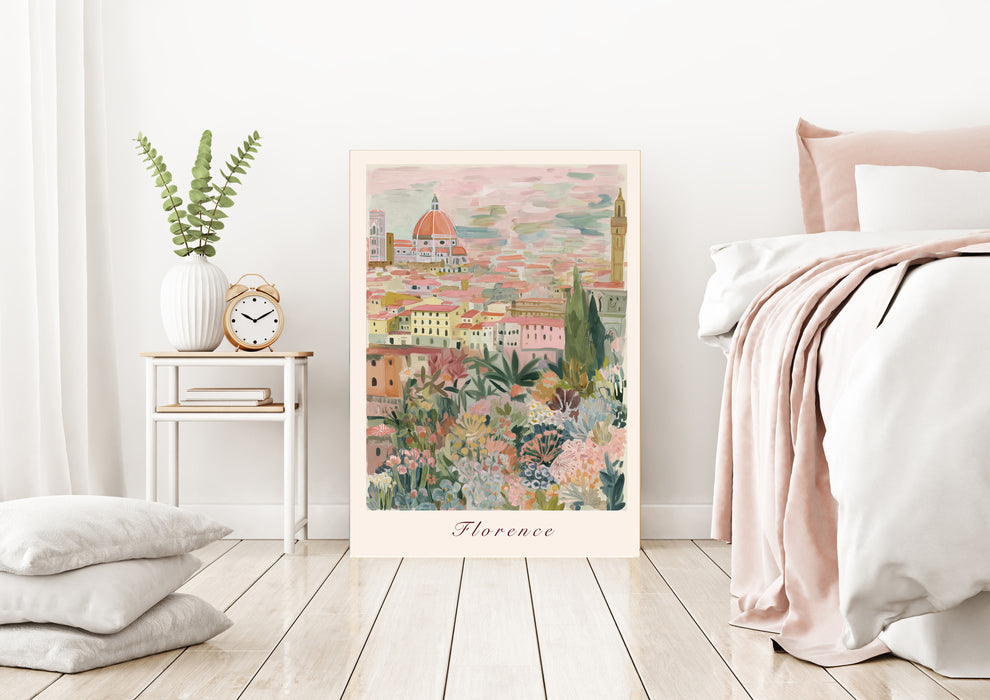 Florence Italy City Landscape Travel Art Print