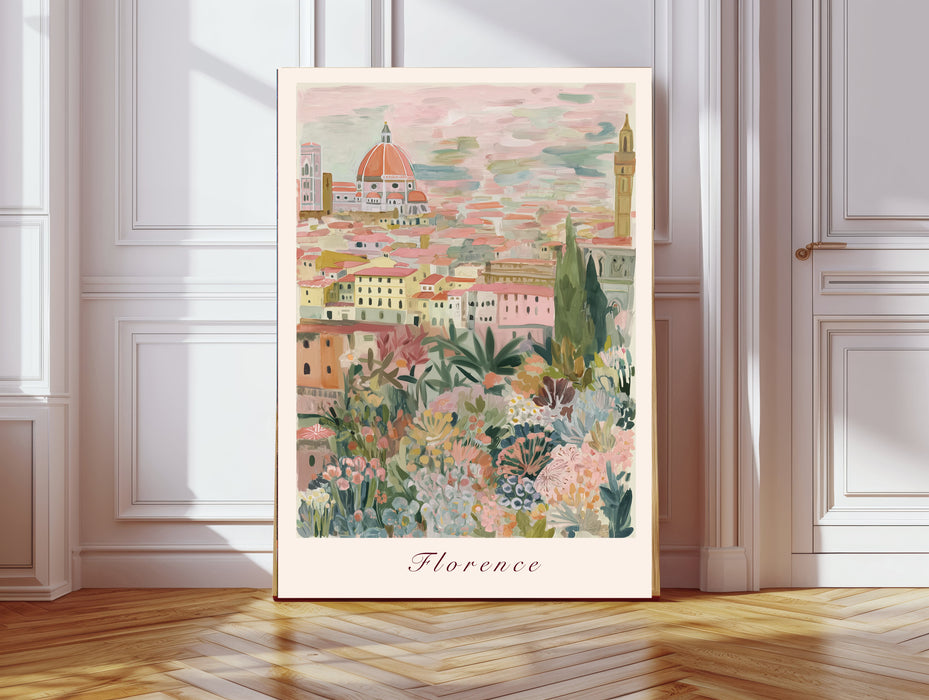 Florence Italy City Landscape Travel Art Print