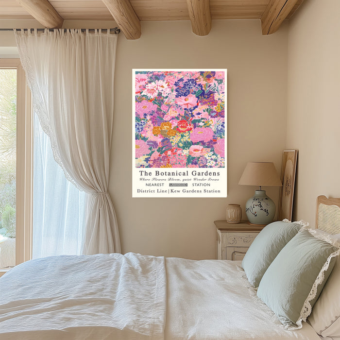 Botanical Pink Pastel Garden Floral Art Print