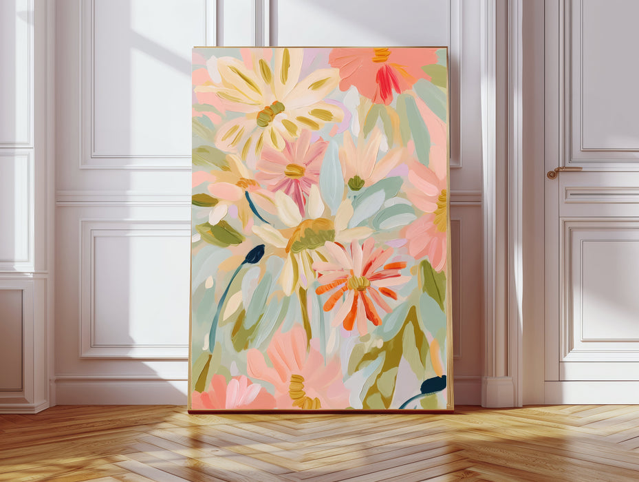 Botanical Flowers Peach Set Of Two Art Prints