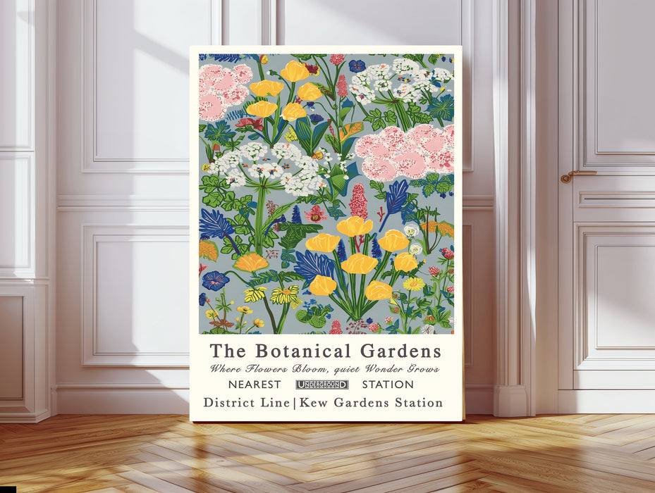 Botanical Green Pastel Garden Floral Art Print